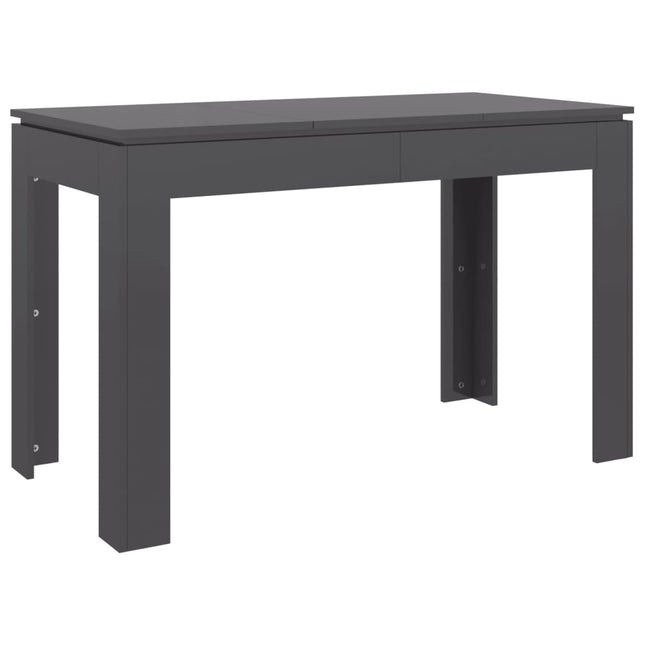 Tavolo da Pranzo Grigio Lucido 120x60x76cm in Legno Multistrato