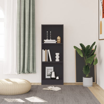 Libreria a 3 Ripiani Grigia 40x24x109 cm in Legno Multistrato
