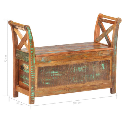 Panca da Ingresso 103x33x72 cm in Legno Massello di Recupero