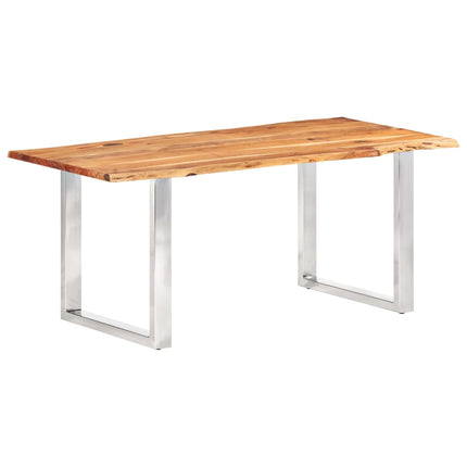 Tavolo da Pranzo con Bordi Vivi Massello di Acacia 200 cm 3,8cm