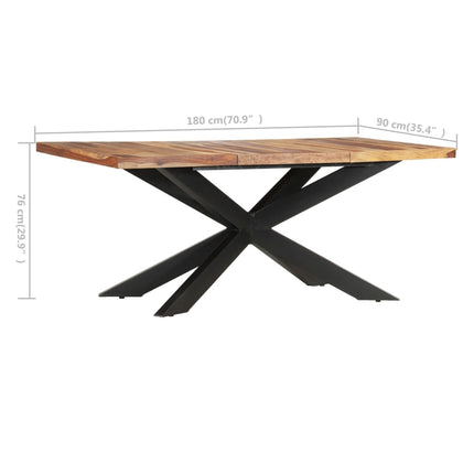 Tavolo da Pranzo 180x90x76 cm in Legno Massello di Sheesham