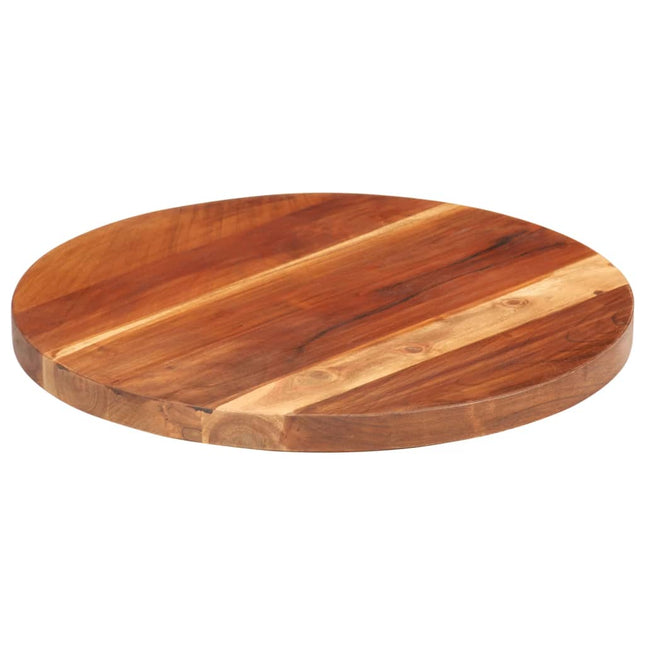 Piano Tavolo in Legno Massello di Acacia Rotondo 25-27 mm 40 cm