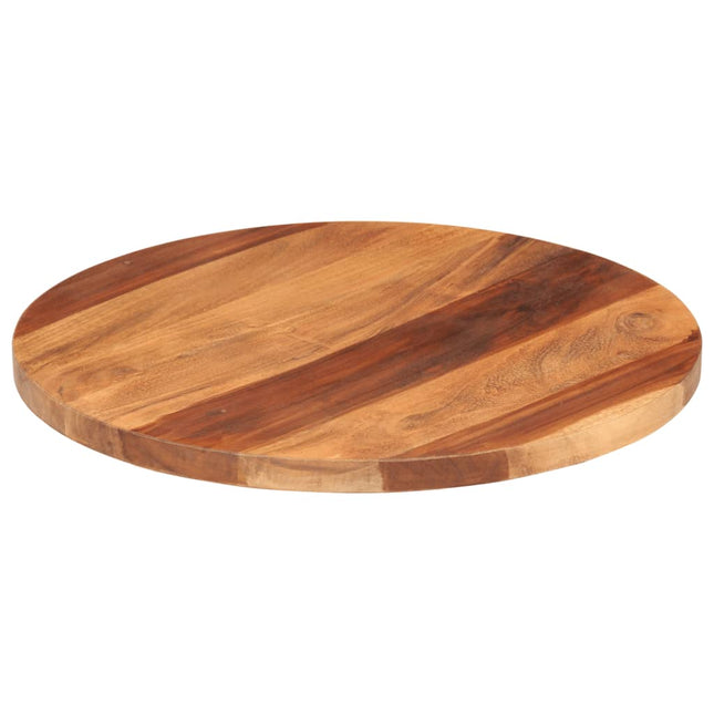 Piano Tavolo in Legno Massello di Acacia Rotondo 25-27 mm 50 cm