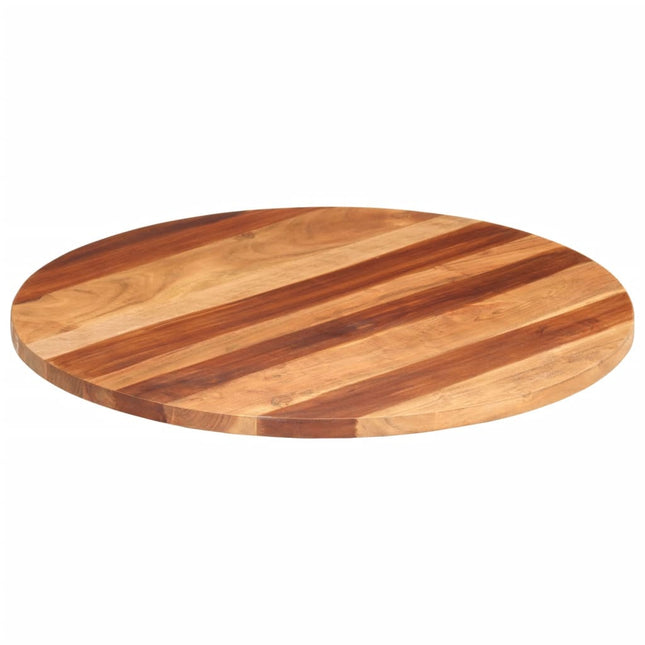 Piano Tavolo in Legno Massello di Acacia Rotondo 25-27 mm 80 cm