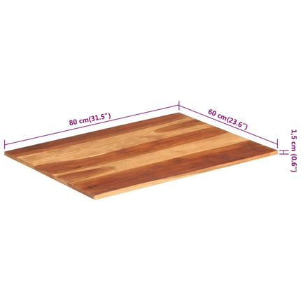 Piano Tavolo in Legno Massello di Acacia 15-16 mm 60x80 cm