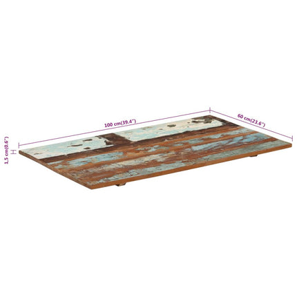 Piano Tavolo Rettangolare 60x100 cm 15-16 mm Legno di Recupero
