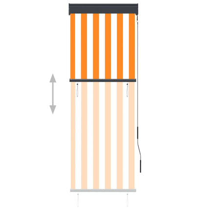 Tenda a Rullo per Esterni 60x250 cm Bianca e Arancione