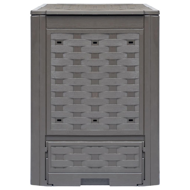 Compostiere 3 pz Marrone 60x60x83 cm 900 L Rattan di Plastica