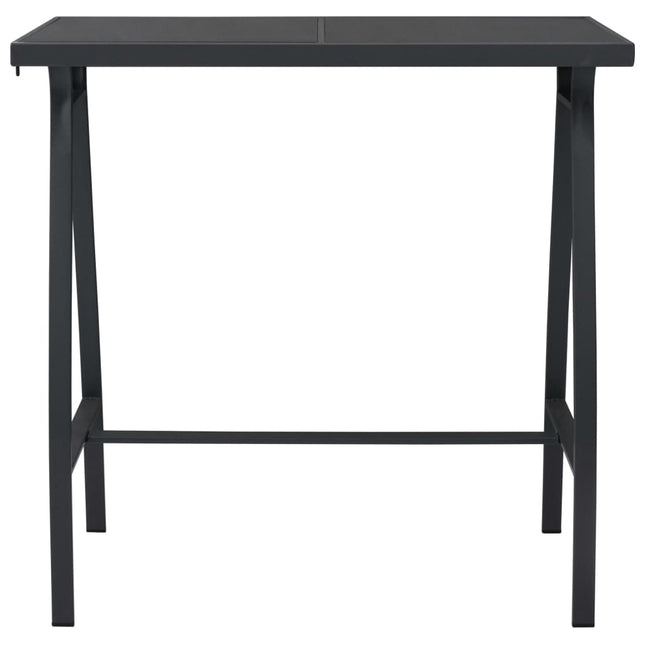 Tavolo da Bar da Giardino Nero 110x60x110 cm in Vetro Temperato