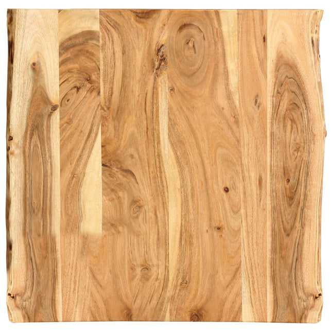Piano del Tavolo in Legno Massello di Acacia 58x(50-60)x2,5 cm