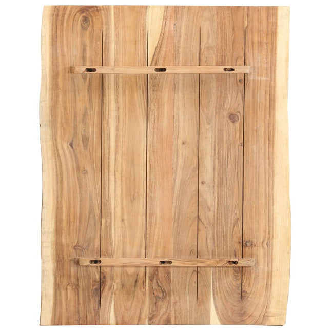 Piano del Tavolo in Legno Massello di Acacia 80x(50-60)x3,8 cm