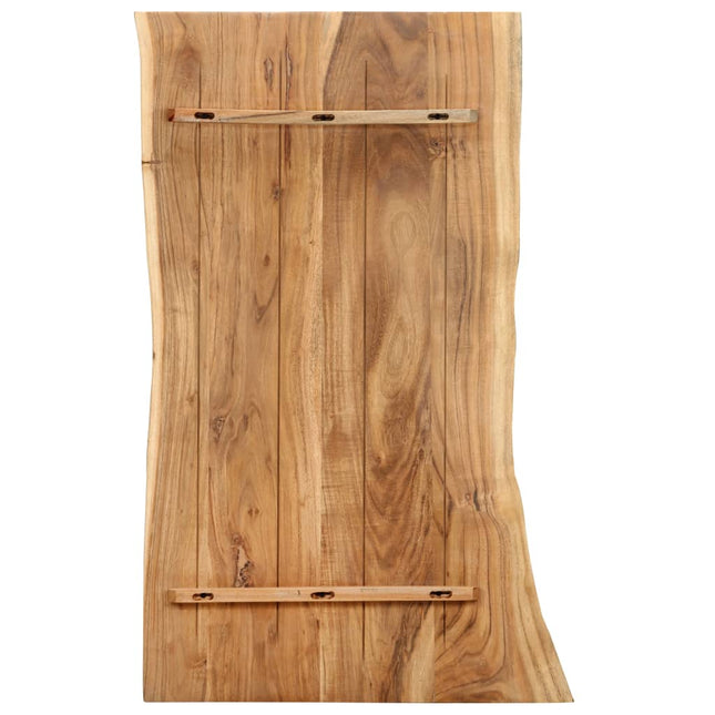 Piano del Tavolo in Legno Massello di Acacia 100x(50-60)x2,5 cm