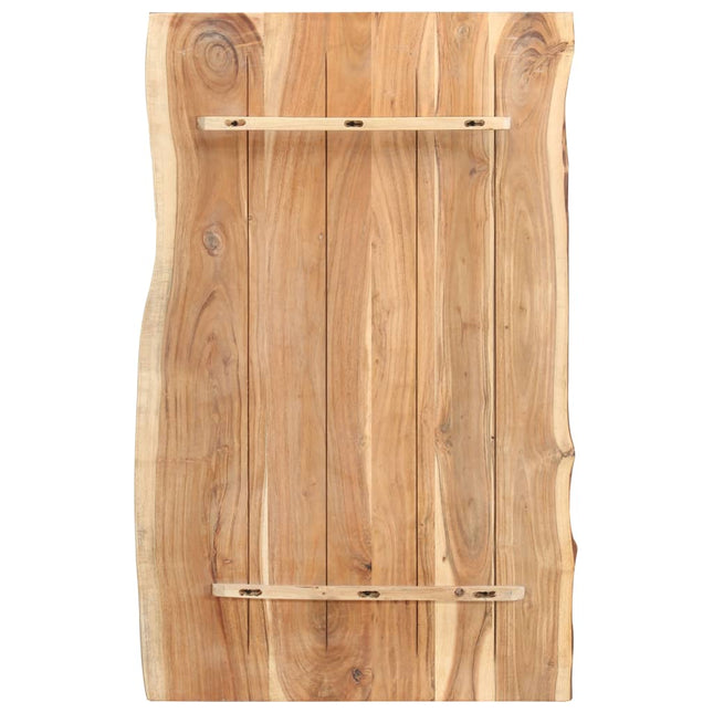 Piano del Tavolo in Legno Massello di Acacia 100x(50-60)x3,8 cm