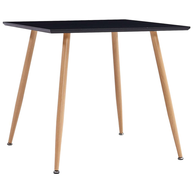 Tavolo da Pranzo Nero e Rovere 80,5x80,5x73 cm in MDF