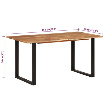 Tavolo da Pranzo 154x80x76 cm in Legno Massello di Acacia