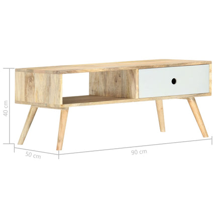 Tavolino da Salotto 90x50x40 cm in Legno Massello di Mango