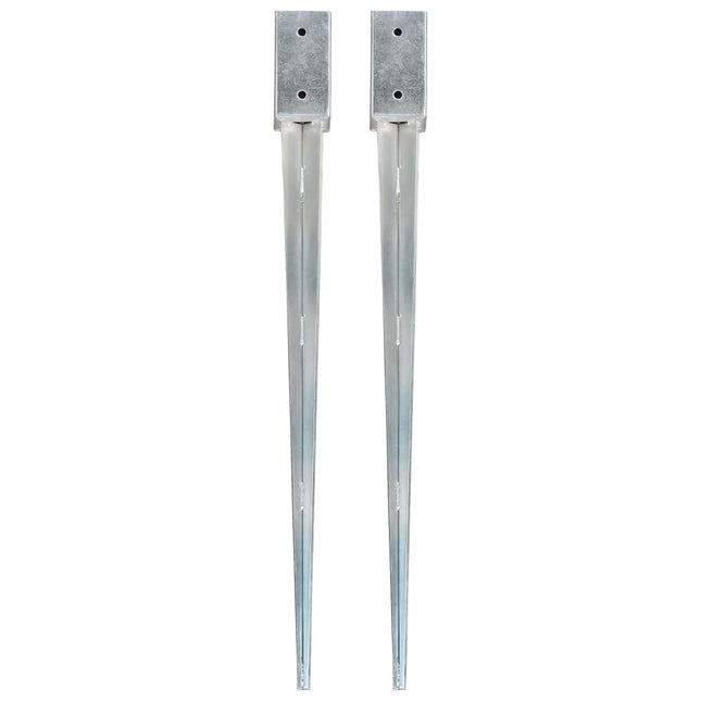 Picchetti di Terra 2 pz Argento 7x7x90 cm in Acciaio Zincato