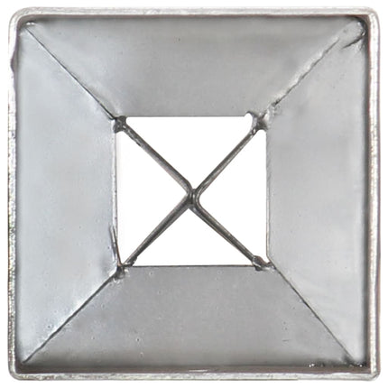 Picchetti di Terra 2 pz Argento 7x7x90 cm in Acciaio Zincato