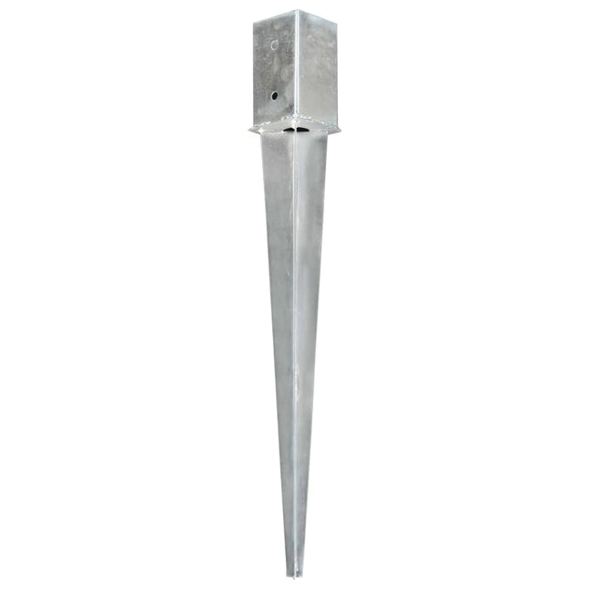 Picchetti di Terra 6 pz Argento 8x8x76 cm in Acciaio Zincato