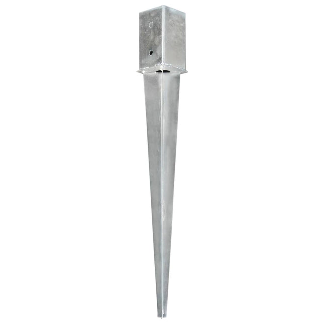 Picchetti di Terra 12 pz Argento 8x8x76 cm in Acciaio Zincato