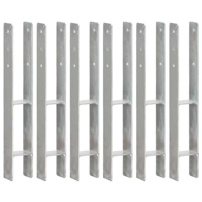 Picchetti per Recinzione 6 pz Argento 8x6x60 cm Acciaio Zincato