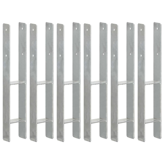 Picchetti per Recinzione 6 pz Argento 9x6x60 cm Acciaio Zincato