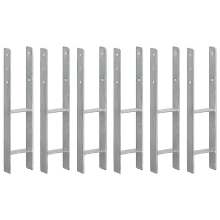 Picchetti per Recinzione 6 pz Argento 12x6x60cm Acciaio Zincato