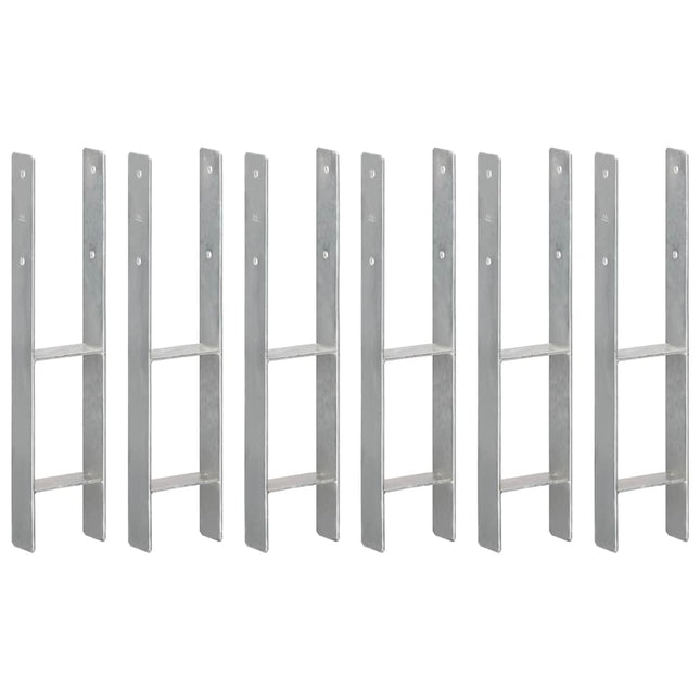 Picchetti per Recinzione 6 pz Argento 12x6x60cm Acciaio Zincato