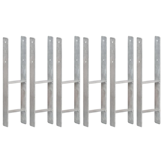 Picchetti per Recinzione 6 pz Argento 14x6x60cm Acciaio Zincato