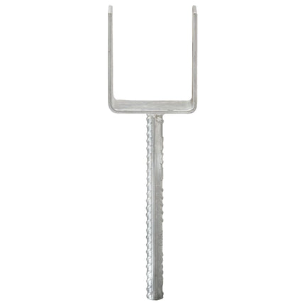 Picchetti per Recinzione 6 pz Argento 8x6x30 cm Acciaio Zincato