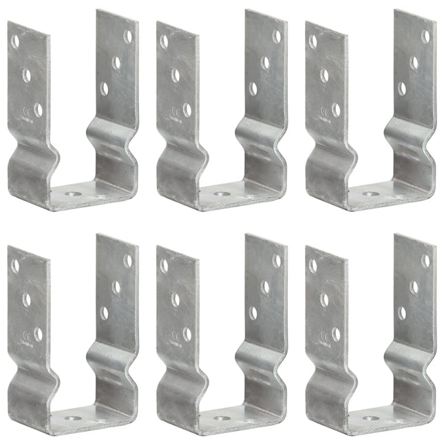 Picchetti per Recinzione 6 pz Argento 8x6x15 cm Acciaio Zincato