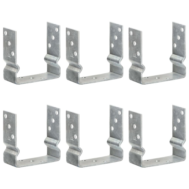 Picchetti per Recinzione 6 pz Argento 14x6x15cm Acciaio Zincato