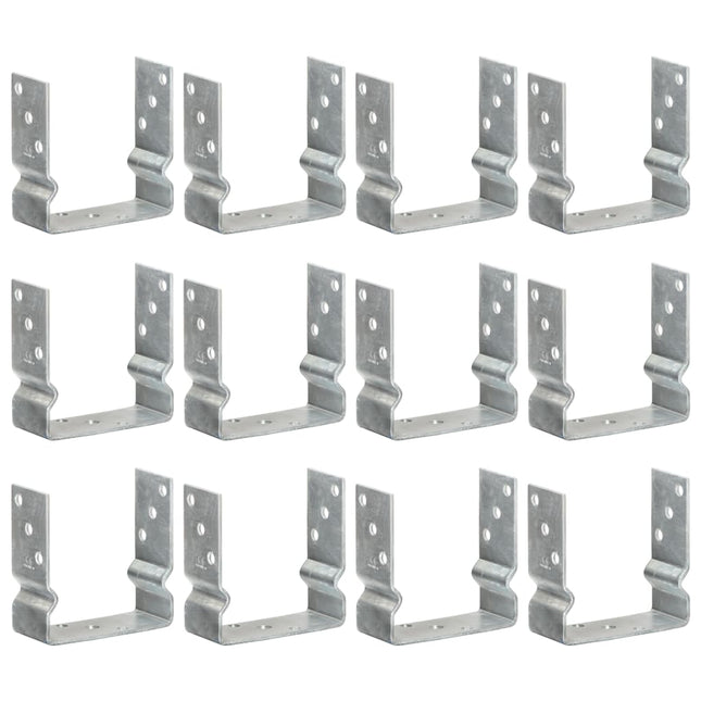 Picchetti per Recinzione 12pz Argento 14x6x15cm Acciaio Zincato