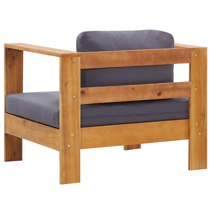 Set Divani da Giardino 4 pz con Cuscini Grigio Legno di Acacia