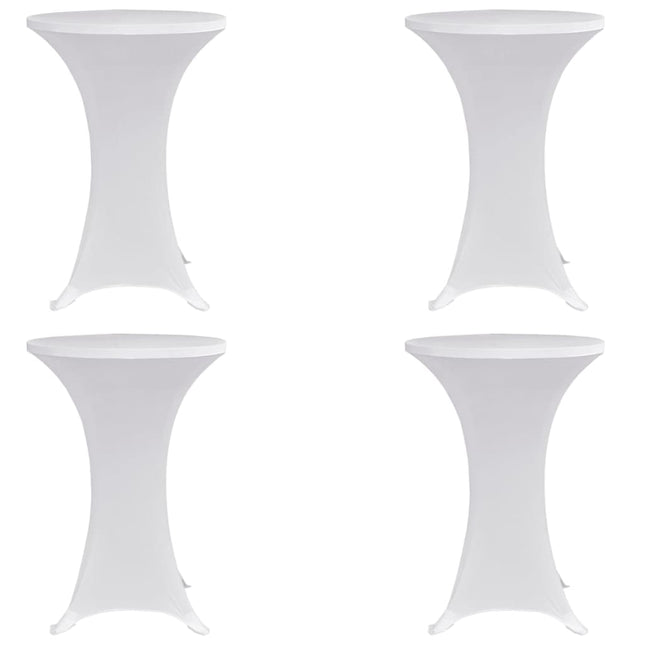Coperture Verticali per Tavolo 4 pz Ã˜80 cm Bianco Elastico