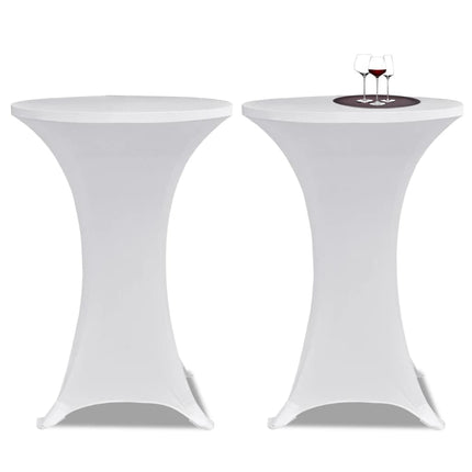 Coperture Verticali per Tavolo 4 pz Ã˜80 cm Bianco Elastico
