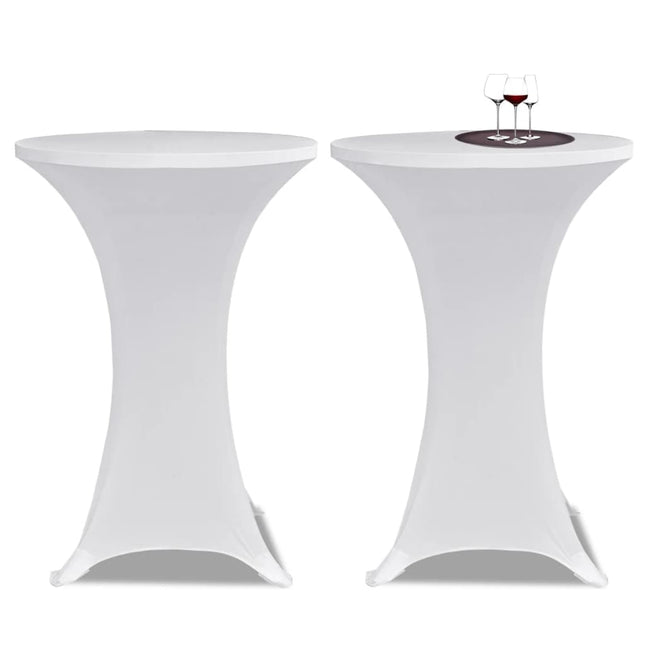 Coperture Verticali per Tavolo 4 pz Ã˜80 cm Bianco Elastico