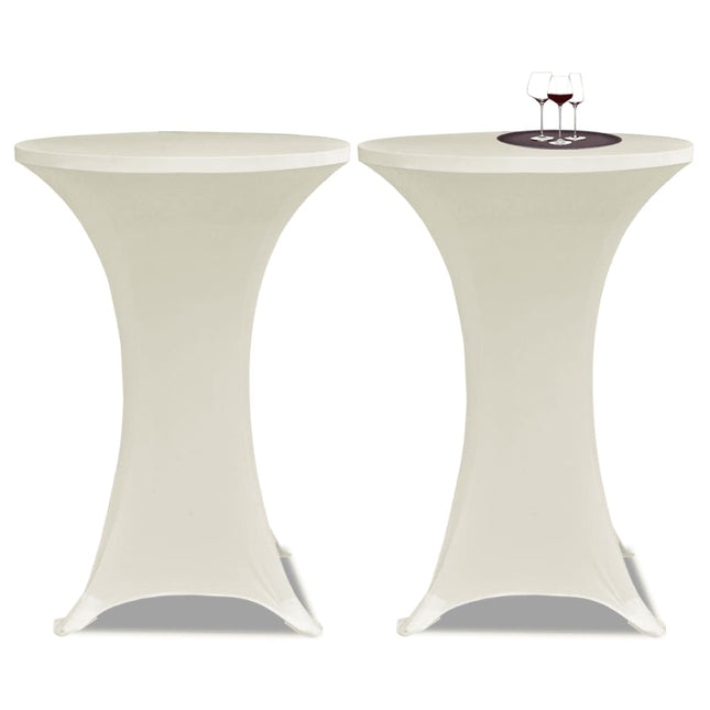 Coperture Verticali per Tavolo 4 pz ÃƒËœ80 cm Crema Elastico