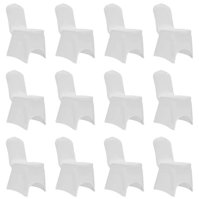 Coprisedie in Tessuto Elasticizzato Bianco 12 pz