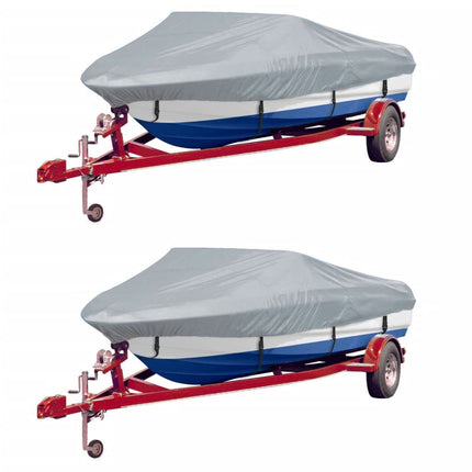 Telo per Barca 2 pz Grigio Lunghezza 427-488 cm Larghezza 229cm