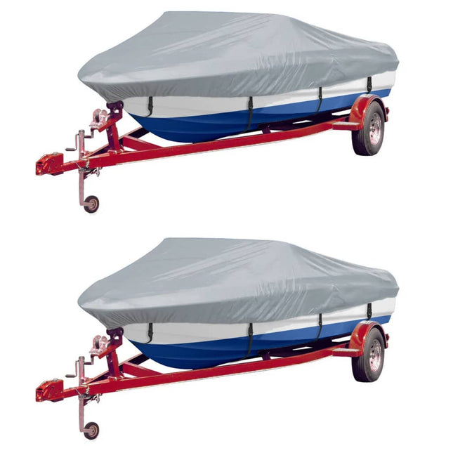 Telo per Barca 2 pz Grigio Lunghezza 488-564 cm Larghezza 239cm