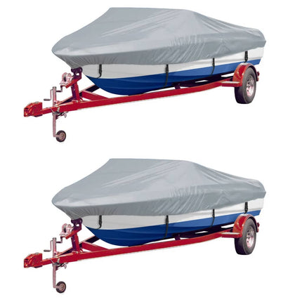 Telo per Barca 2 pz Grigio Lunghezza 519-580 cm Larghezza 294cm