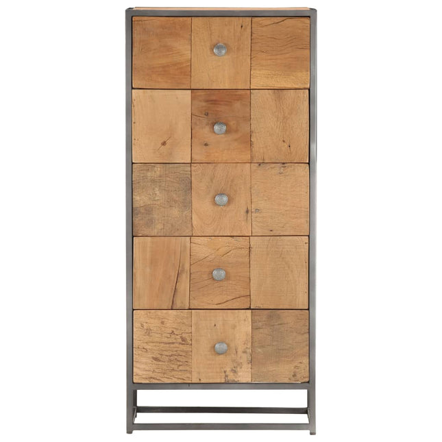 Cassettiera 45x30x100 cm in Legno Massello di Recupero