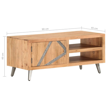 Tavolino da Caffè 90x45x40 cm in Legno Massello di Acacia