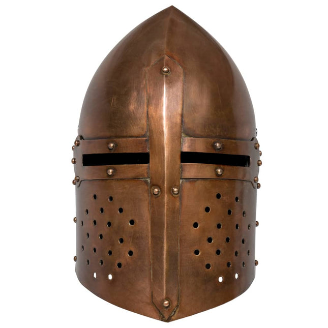 Elmo da Cavaliere Medievale Antico Replica LARP Rame in Acciaio