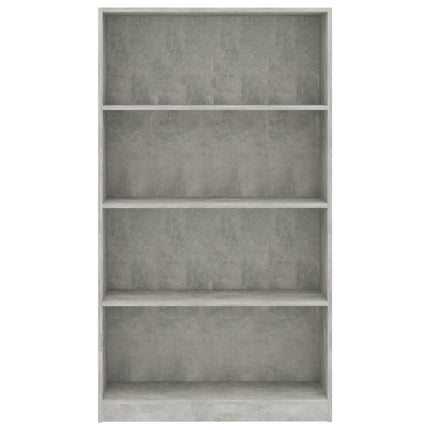 Libreria 4 Ripiani Grigio Cemento 80x24x142cm Legno Multistrato