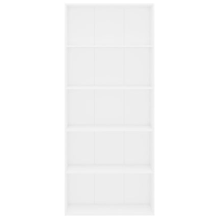 Libreria a 5 Ripiani Bianca 80x30x189 cm in Legno Multistrato