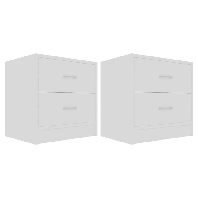 Comodini Bianchi 2 pz 40x30x40 cm in Legno Multistrato