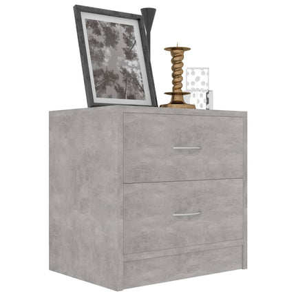 Comodino Grigio Cemento 40x30x40 cm in Legno Multistrato