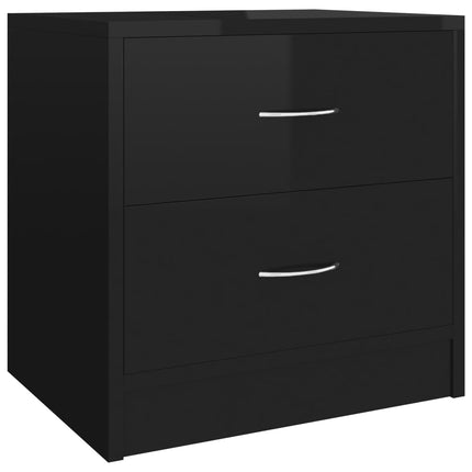 Comodino Nero Lucido 40x30x40 cm in Legno Multistrato